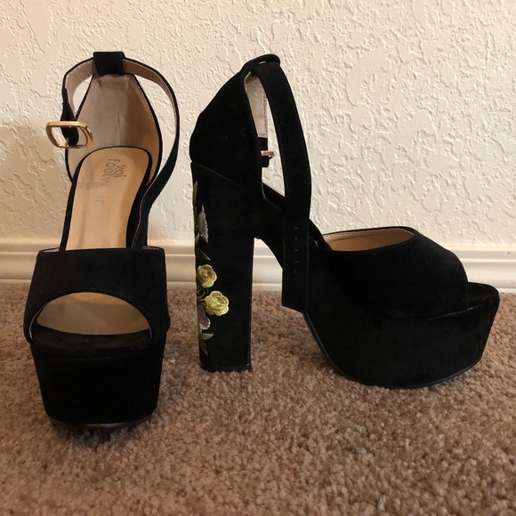 nasty gal black platform sandals